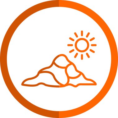 Güneş simgesinin vektör illüstrasyonu