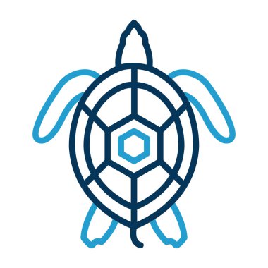 Beyaz arkaplanda izole edilmiş kaplumbağa vektör simgesi