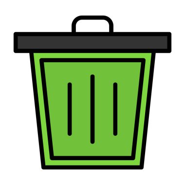 Çöp kutusu simgesi. vektör illüstrasyonu