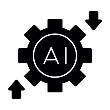 ai Yapay Zeka ikonu. vektör illüstrasyonu