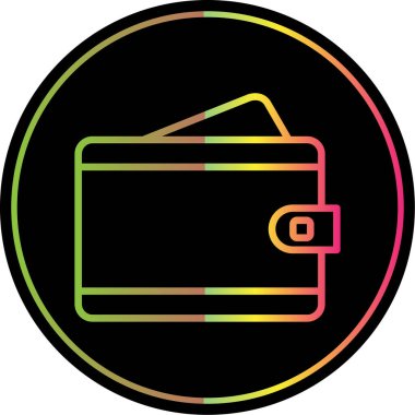 Cüzdan simgesi, vektör illüstrasyonu  