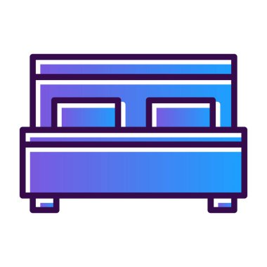 yatak ikonu vektör illüstrasyonu 