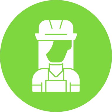 İşçi. Web simgesi basit illüstrasyon