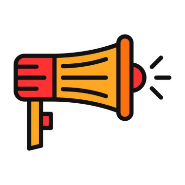 megafon simgesi, kampanya konsepti vektör illüstrasyonu