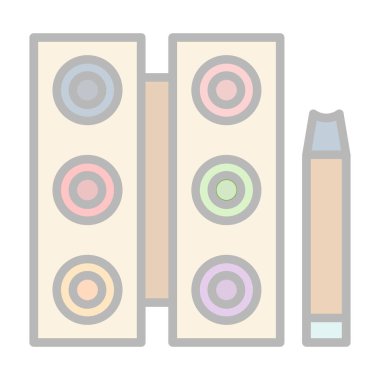 Bir paletin düz renk çizgi filmi