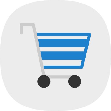 Alışveriş arabası simgesi, vektör illüstrasyonu 