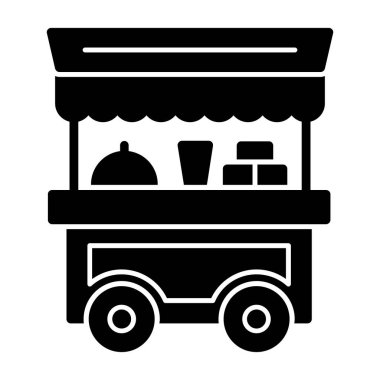 Basit yemek arabası simgesi, vektör illüstrasyonu