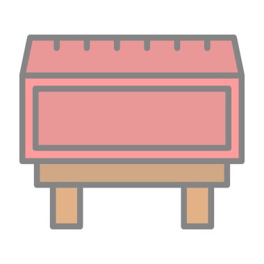 ahşap masa simgesi vektör illüstrasyonu