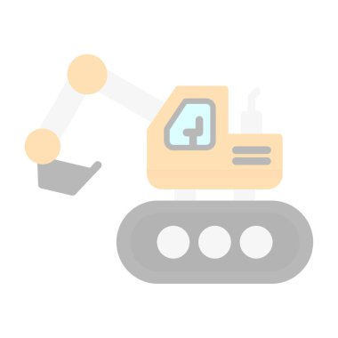 Escavator web simgesi, vektör illüstrasyonu