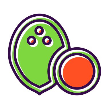 Hindistan cevizi yemeği. Web simgesi basit illüstrasyon