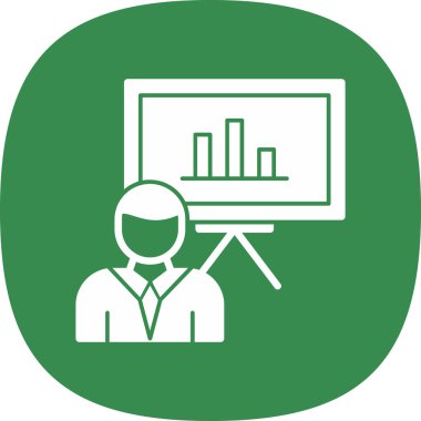 Bir sunum simgesinin vektör illüstrasyonu 