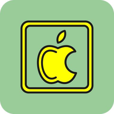 Elma logosu. Web simgesi basit illüstrasyon 