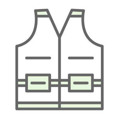 Yüksek görünürlüklü yelek ana hatlı web simgesi basit illüstrasyon 