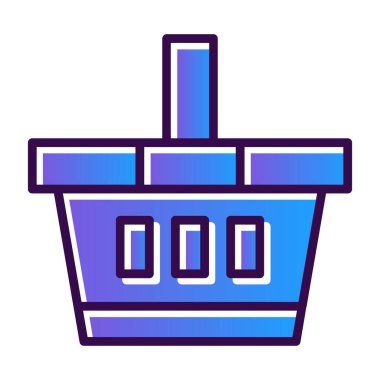 düz alışveriş sepeti simgesi, vektör illüstrasyonu