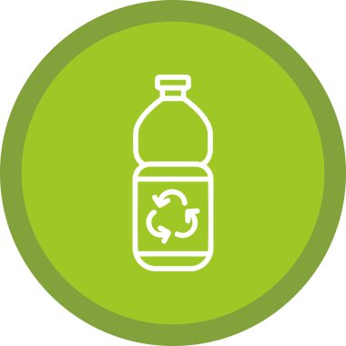 Geri dönüşüm işareti ve şişesinin vektör çizimi            