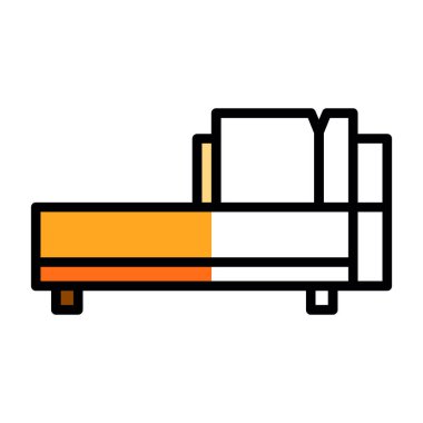 yatak simgesi çizimi web ve mobil uygulama tasarımınız için izole edilmiş işaret sembolü