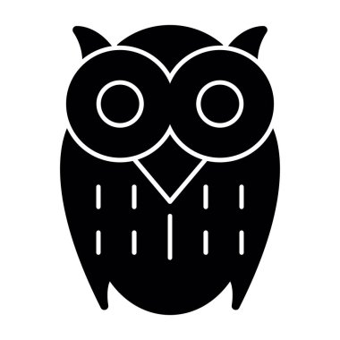 Baykuş düz simgesi, vektör illüstrasyonu 