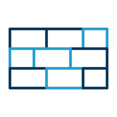 İnşaat tuğlaları düz simge, vektör illüstrasyonu