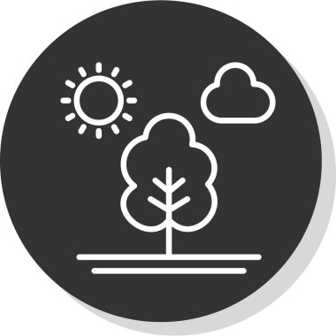 Ağaç düz simge vektör çizim