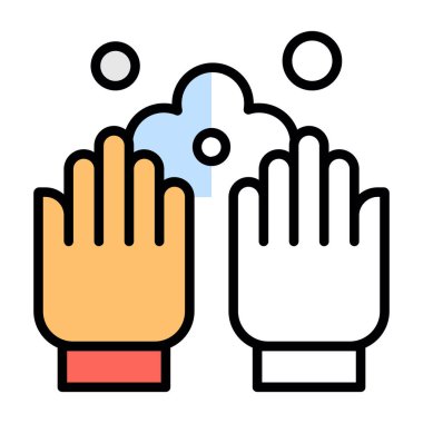 Eldivenler elle simge rengi dış hat vektörü