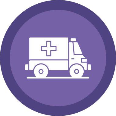 ambulans araba simgesi, web basit illüstrasyon