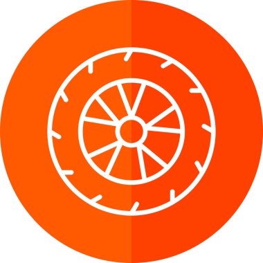 Turuncu tekerleğin turuncu simgesinin vektör çizimi