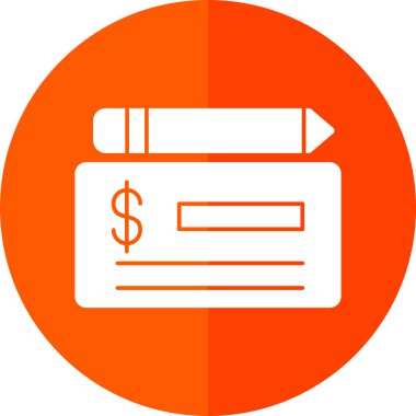 Çek düz simgesinin vektör illüstrasyonu