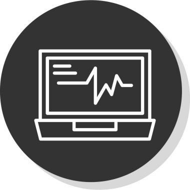 Vector Illustration ECG Kalp atışı Ekranı. Sağlık Geçmişi