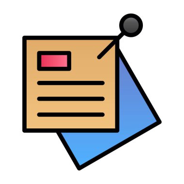 Yapışkan notlar web simgesi basit illüstrasyon 