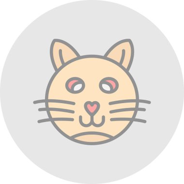 Kedi suratlı. Web simgesi basit illüstrasyon
