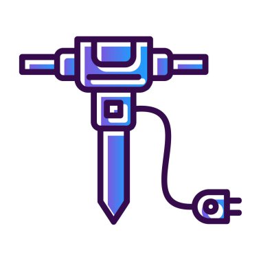 Beyaz arka plan üzerinde izole jackhammer simgesi