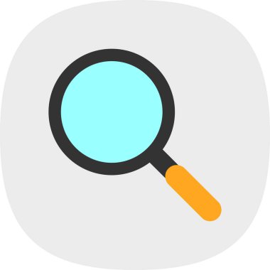 Büyüteç simgesi, düz stil, arama sembolü. Vektör illüstrasyonu