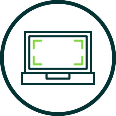 Dizüstü bilgisayar simgesi vektör çizimi