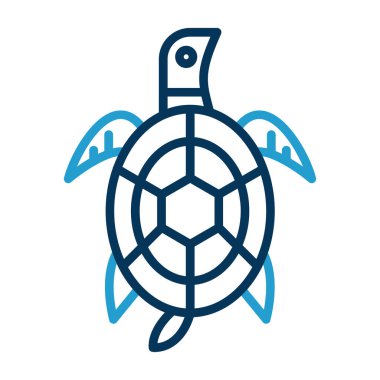 Beyaz arkaplanda izole edilmiş kaplumbağa vektör simgesi