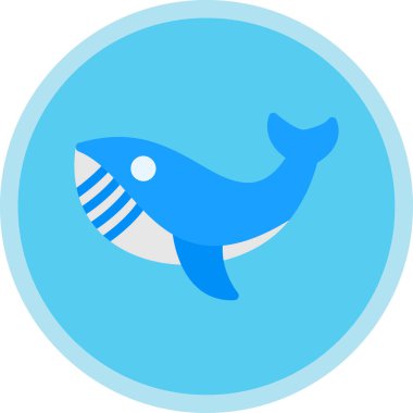 Balina hayvan ikonu. düz vektör illüstrasyonu