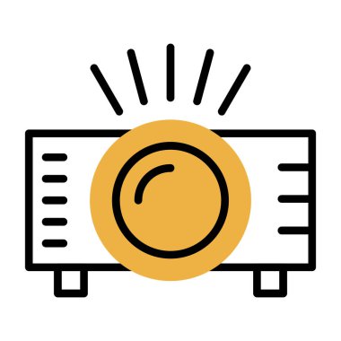 Projektör simgesi, vektör illüstrasyonu 