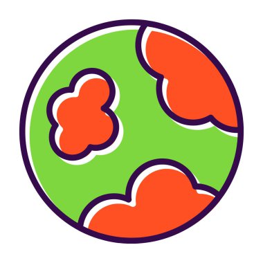 Dünya gezegeni. Web simgesi basit illüstrasyon                   