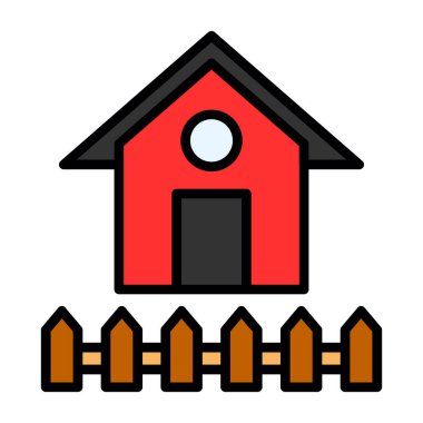 Ev inşa vektör simgesi. düz renk çizgisi çizimi