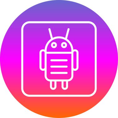 Android karakteri. Web simgesi basit illüstrasyon