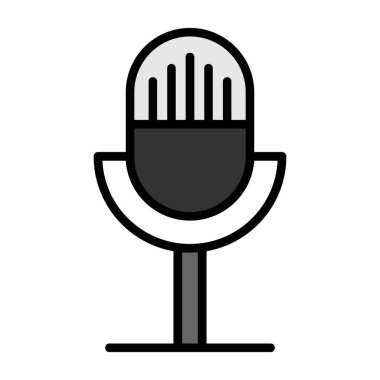 Mikrofon. Web simgesi basit illüstrasyon