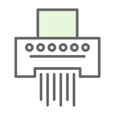 Kağıt Öğütücü düz simgesi, vektör illüstrasyonu 