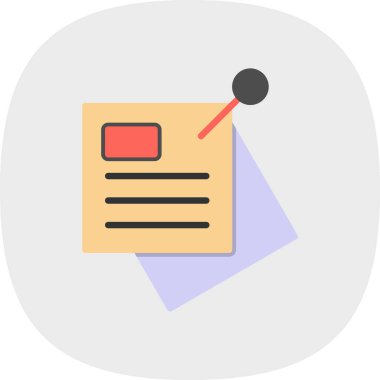 Yapışkan notlar doğrusal ağ simgesi basit illüstrasyon 