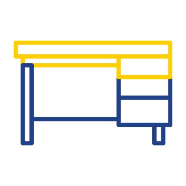 Masa tablosu simgesi vektörü. izole edilmiş sınır sembolü çizimi