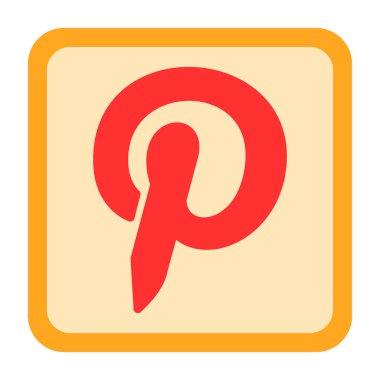 Pinterest logosu. Web basit illüstrasyonu