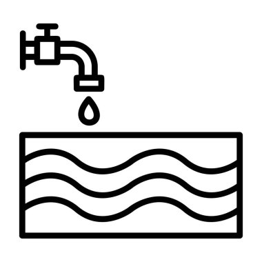Su dokunun simgesi. Su dokunun vektör simgesi web için anahat çizimi