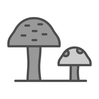 Mantarlar. Web simgesi basit illüstrasyon