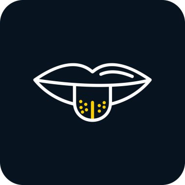 Dili dışarı çıkmış dişi ağız, vektör illüstrasyonu 