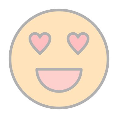 aşk emojisi simgesi, vektör illüstrasyonu