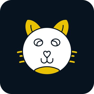 Kedi suratlı. Web simgesi basit illüstrasyon