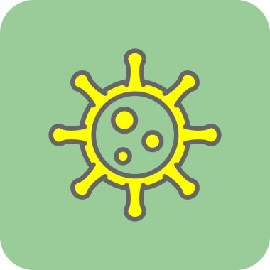 Virüs simgesi, vektör illüstrasyonu, düz tasarım